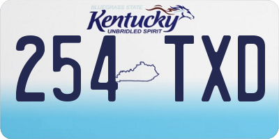 KY license plate 254TXD