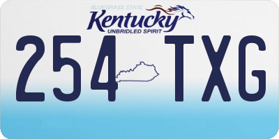 KY license plate 254TXG