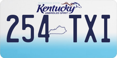 KY license plate 254TXI