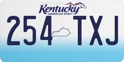 KY license plate 254TXJ