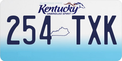 KY license plate 254TXK
