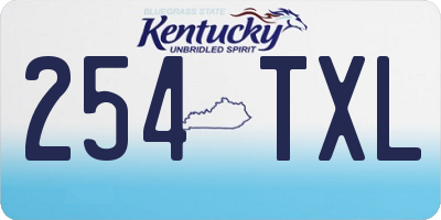KY license plate 254TXL