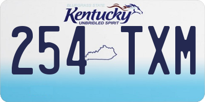 KY license plate 254TXM