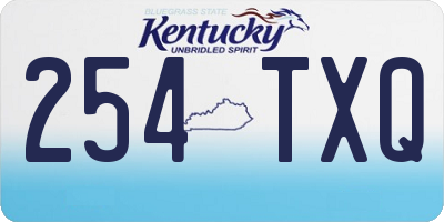KY license plate 254TXQ
