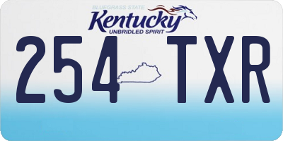 KY license plate 254TXR