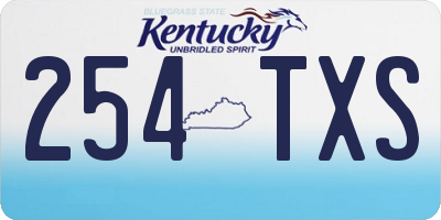 KY license plate 254TXS
