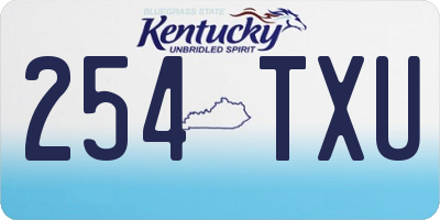 KY license plate 254TXU