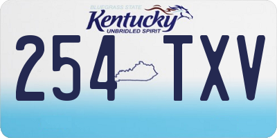 KY license plate 254TXV