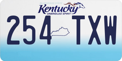 KY license plate 254TXW