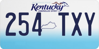 KY license plate 254TXY
