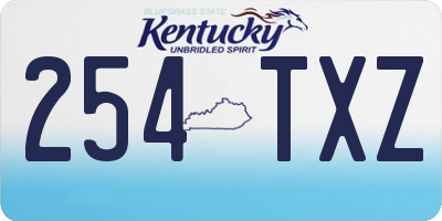 KY license plate 254TXZ