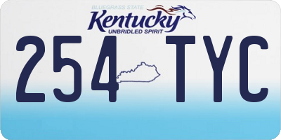 KY license plate 254TYC