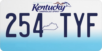 KY license plate 254TYF