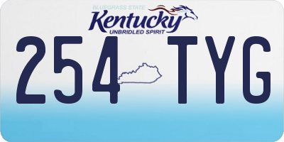 KY license plate 254TYG