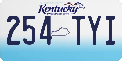 KY license plate 254TYI