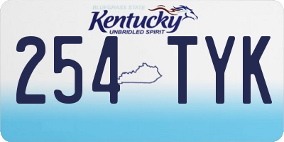 KY license plate 254TYK