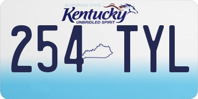 KY license plate 254TYL