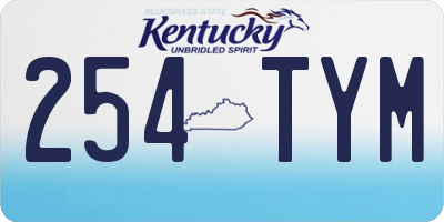 KY license plate 254TYM