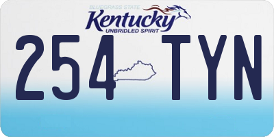 KY license plate 254TYN