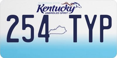 KY license plate 254TYP