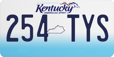 KY license plate 254TYS