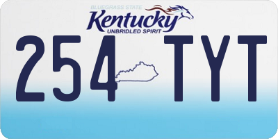 KY license plate 254TYT