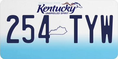 KY license plate 254TYW