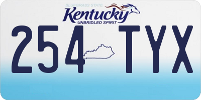 KY license plate 254TYX