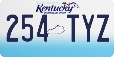 KY license plate 254TYZ