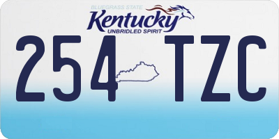 KY license plate 254TZC