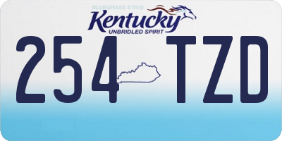 KY license plate 254TZD
