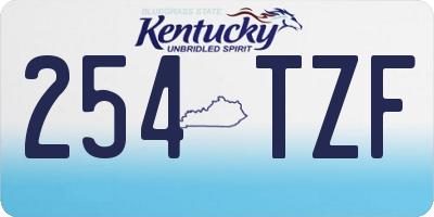 KY license plate 254TZF