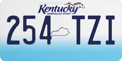 KY license plate 254TZI