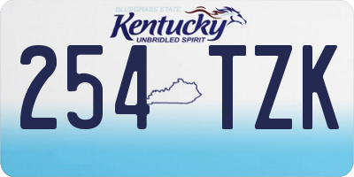 KY license plate 254TZK