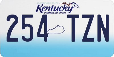 KY license plate 254TZN