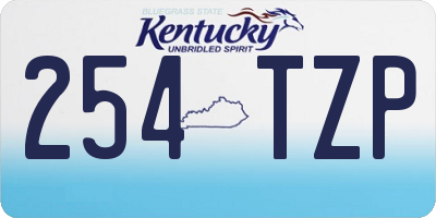 KY license plate 254TZP