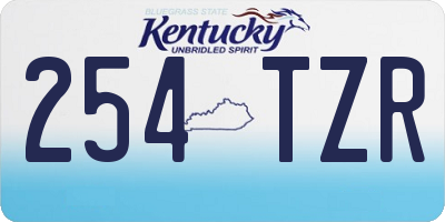 KY license plate 254TZR