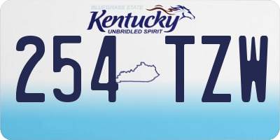 KY license plate 254TZW