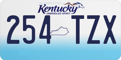 KY license plate 254TZX