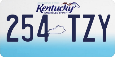 KY license plate 254TZY