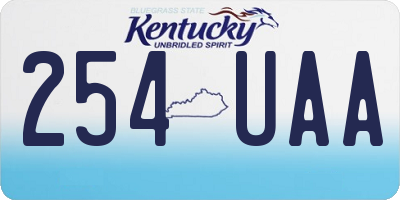 KY license plate 254UAA