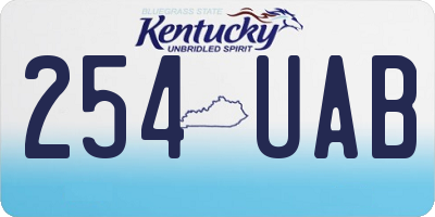 KY license plate 254UAB
