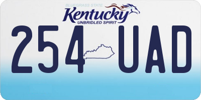 KY license plate 254UAD