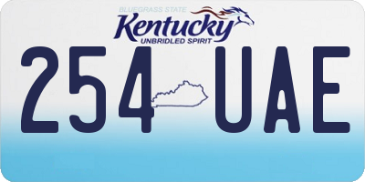 KY license plate 254UAE