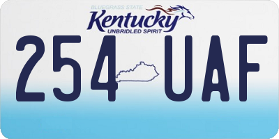 KY license plate 254UAF