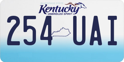 KY license plate 254UAI