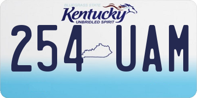 KY license plate 254UAM