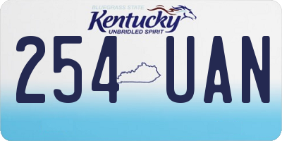 KY license plate 254UAN