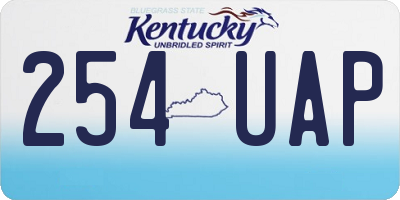 KY license plate 254UAP