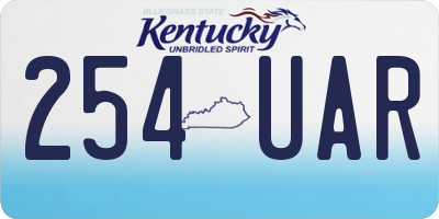 KY license plate 254UAR